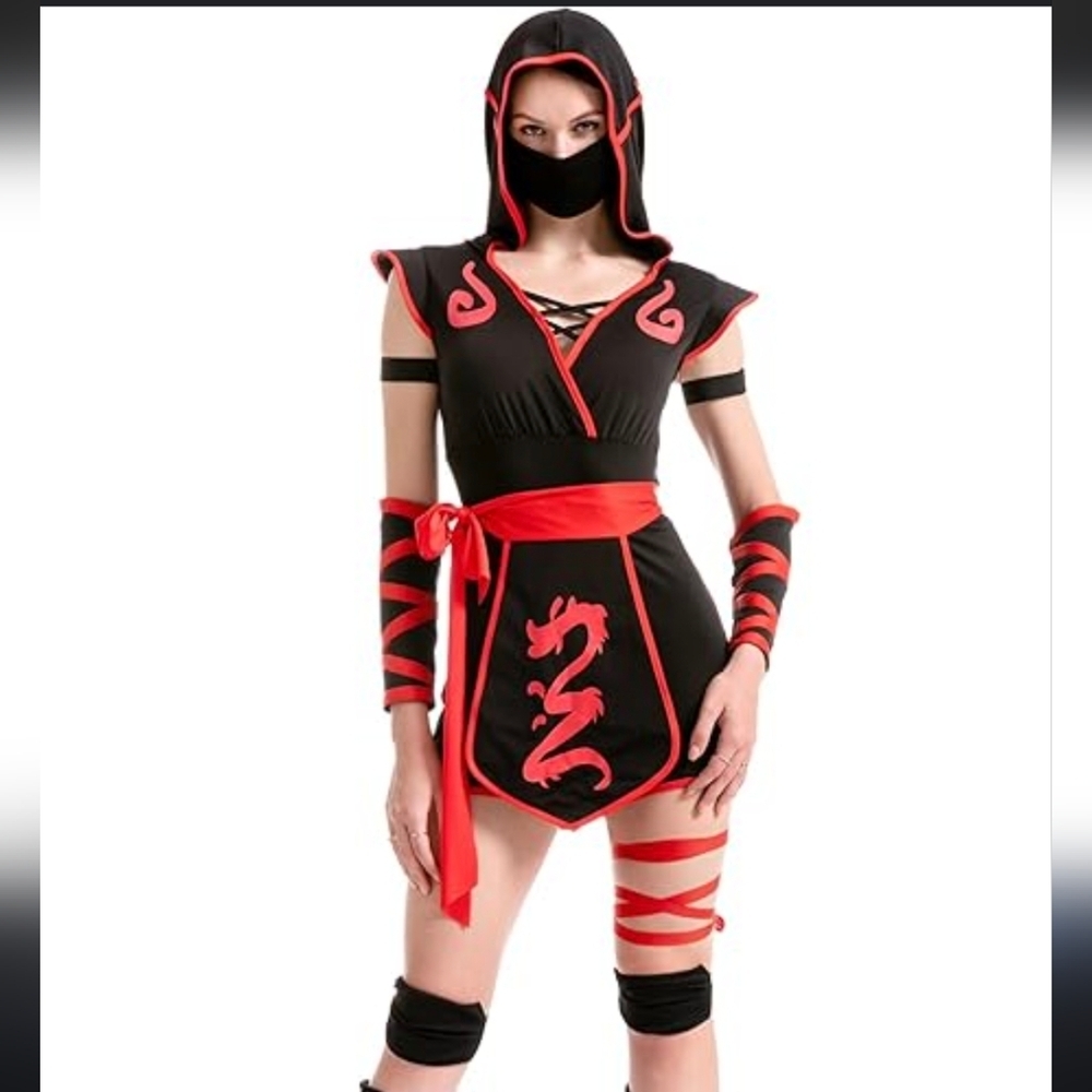 Kids Ninja Costume - Black and Red